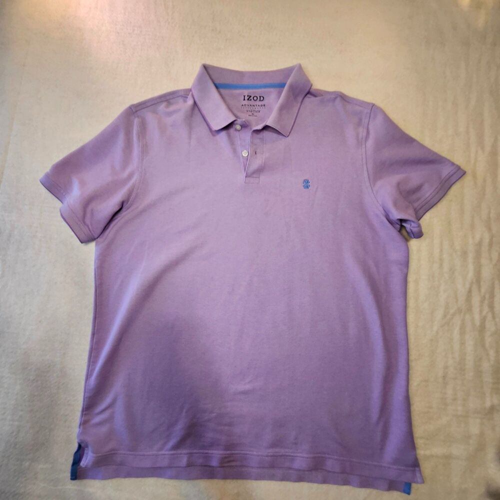 IZOD Advantage Performance  Polo Shirt Men's XL Purple Natural Stretch Classic
